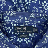 Clayton Polo By Ralph Lauren Floral Short Sleeve Shirt - XL Blue Cotton