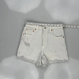 Levis Denim Shorts - 26W UK 6 White Cotton