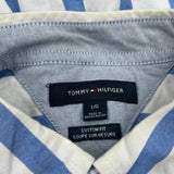 Tommy Hilfiger Striped Shirt - Large Gray Cotton