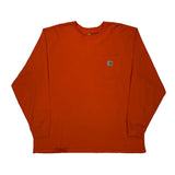 Carhartt Long Sleeve T-Shirt - 2XL Orange Cotton
