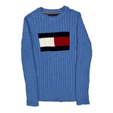 Tommy Hilfiger Logo Tommy Hilfiger Sweater - Large Blue Cotton