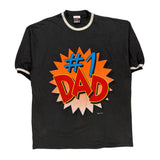 Number 1 Dad Signal Sports Graphic T-Shirt - XL Black Cotton