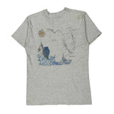 Indian Shores Fl Fruit Of The Loom Single Stitch T-Shirt - Large Gray Cotton
