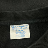 Reverse Weave Champion Spellout Sweatshirt - Large Black Cotton