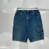 Age 10 Fubu Cargo Denim Shorts - 26W 9L Blue Cotton
