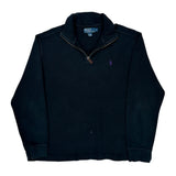 Polo By Ralph Lauren 1/4 Zip - Large Black Cotton