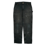 Carhartt Double Knee Carpenter Pants - 34W 33L Black Cotton