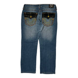True Religion Contrast Stitch Jeans - 30W US 4 Blue Cotton