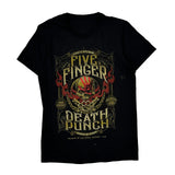 Five Finger Band T-Shirt - Medium Black Cotton