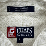 Chaps Ralph Lauren Short Sleeve Shirt - Large Beige Cotton