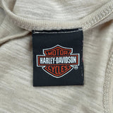 Harley Davidson Graphic Tank Top - Large Beige Cotton