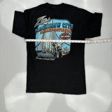Mackinaw City Harley Davidson Graphic T-Shirt - Medium Black Cotton