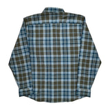 Wrangler Checked Flannel Shirt - Large Blue Cotton