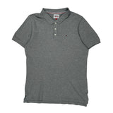 Tommy Jeans Polo Shirt - XL Grey Cotton