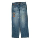 Fast Lane G Unit Graphic Jeans - 35W 32L Blue Cotton