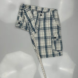 Lee Checked Cargo Shorts - 29W 9L Blue Cotton