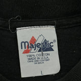 Orioles Majestic Single Stitch T-Shirt - Large Black Cotton