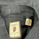 Jamaica Jaxx Floral Hawaiian Shirt - Large Black Silk