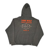 Lone Wolf Harley Davidson Graphic Hoodie - 3XL Gray Cotton Blend