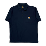 Carhartt Polo Shirt - Medium Navy Cotton