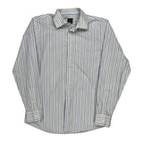 Calvin Klein Striped Shirt - Medium Blue Cotton