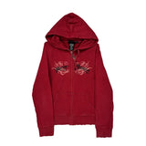 Motorcycle Harley Davidson Graphic Hoodie - Small Red Cotton