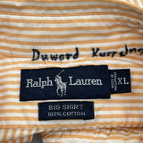 Ralph Lauren Striped Short Sleeve Shirt - XL Beige Cotton