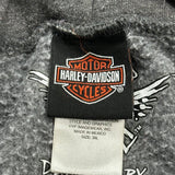 Lone Wolf Harley Davidson Graphic Hoodie - 3XL Gray Cotton Blend
