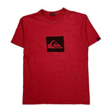 Quiksilver Graphic T-Shirt - Large Red Cotton Blend