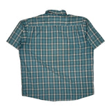 Lee Checked Short Sleeve Shirt - XL Blue Cotton Blend