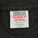 Music On Wheels Oneita Single Stitch T-Shirt - Medium Black Cotton