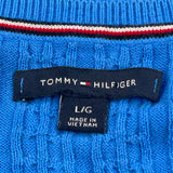 Tommy Hilfiger Cable Knit Jumper - Large Blue Cotton
