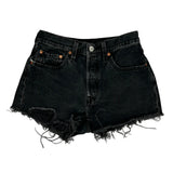 Levis Denim Shorts - 26W UK 6 Black Cotton