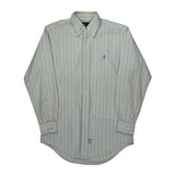 Polo By Ralph Lauren Striped Shirt - Small Green Cotton