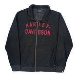 Harley Davidson Spellout Jacket - 2XL Black Cotton