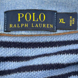 Polo By Ralph Lauren Striped 1/4 Zip - XL Blue Cotton