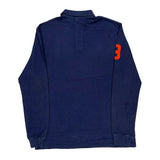 Number 3 On Sleeve Polo By Ralph Lauren Graphic Long Sleeve Polo Shirt - XL Orange Cotton