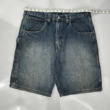Wrangler Carpenter Shorts - 34W 9L Dark Wash Cotton