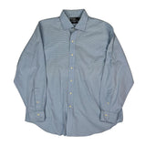 Regent Classic Fit Polo By Ralph Lauren Checked Shirt - XL Blue Cotton