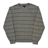 Tommy Hilfiger Striped Sweater - XL Gray Cotton
