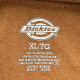 Dickies T-Shirt - XL Brown Cotton Blend