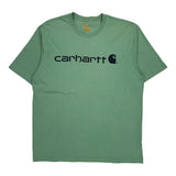 Carhartt T-Shirt - Large Green Cotton