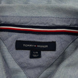 Tommy Hilfiger Striped Polo Shirt - Large Blue Cotton
