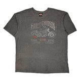 Harbor Town Harley Davidson Graphic T-Shirt - 2XL Gray Cotton Blend