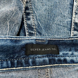 Silver Contrast Stitch Jeans - 38W 30L Light Wash Cotton