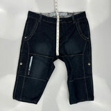 Krobar Cargo Denim Shorts - 36W 14L Dark Wash Cotton