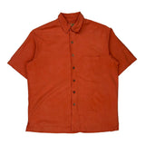 Caribbean Hawaiian Shirt - Large Orange Silk Blend