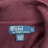 Polo By Ralph Lauren 1/4 Zip - Large Burgundy Cotton
