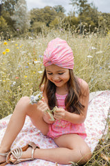 Girls Turban Swim Hat Pink Mallow