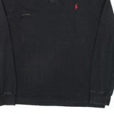 POLO RALPH LAUREN Slim Fit Mens Polo Shirt Black Long Sleeve XL